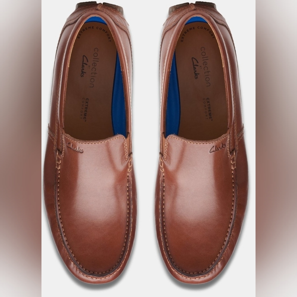 Clarks Men's Tan Leather Slip-Ons